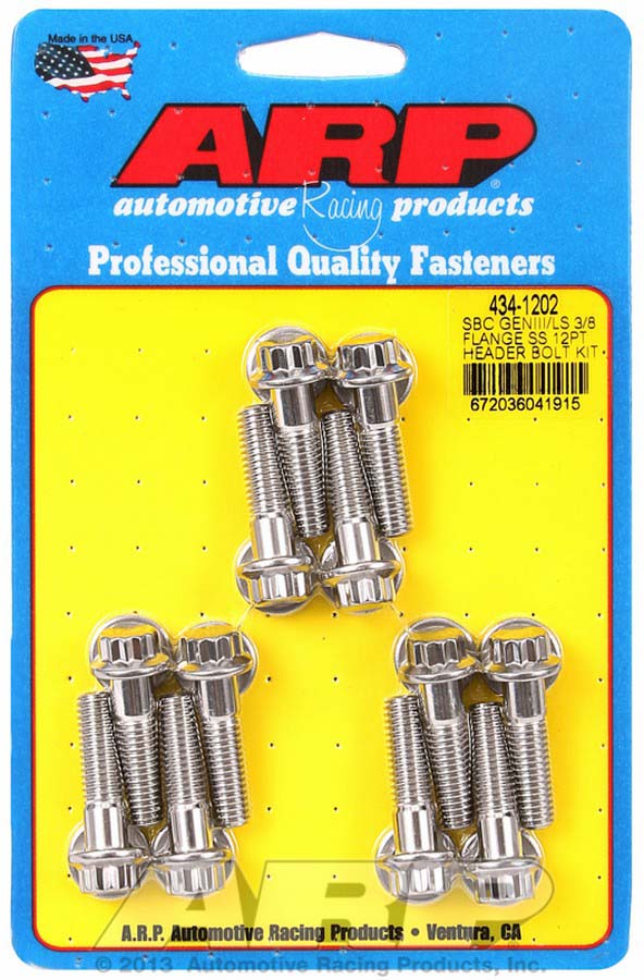 Picture of ARP 434-1202 8 x 1.18 in. 12 Point Stainless Steel Header Bolt Kit for Chevrolet Gen III LS Series Small Block