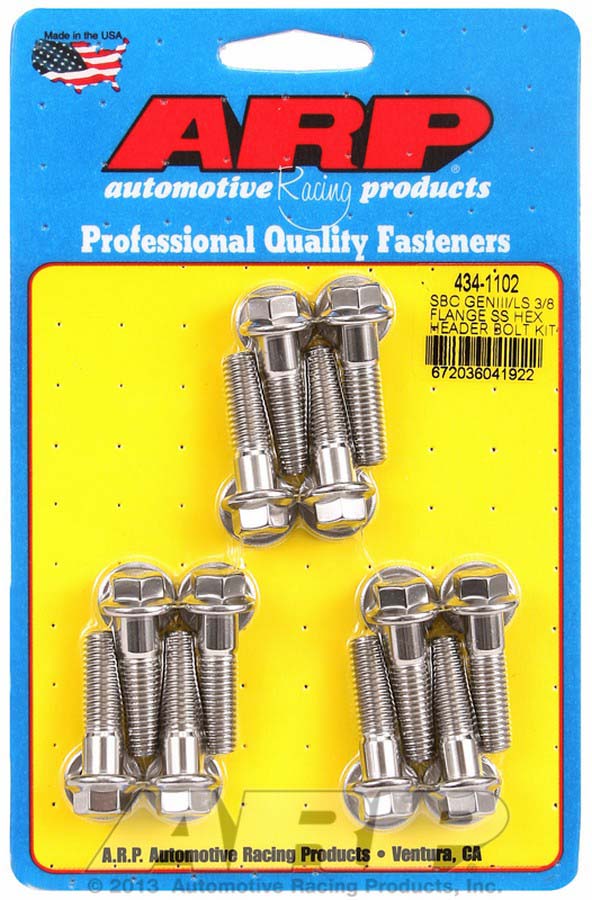 Picture of ARP 434-1102 8 x 1.18 in. 6 Point Stainless Steel Header Bolt Kit for Chevrolet Gen III LS Series Small Block