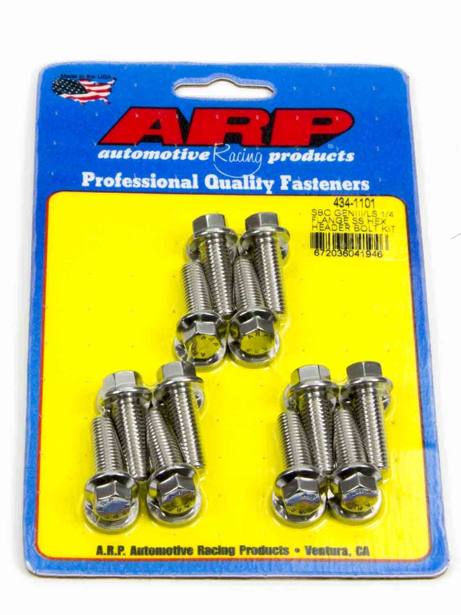 Picture of ARP 434-1101 8 x 0.98 in. 6 Point Stainless Steel Header Bolt Kit for Chevrolet Gen III LS Series Small Block