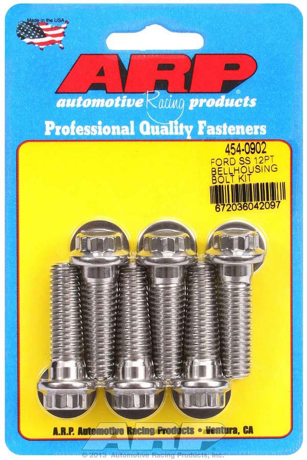 454-0902 12 Point Stainless Steel Bellhousing Bolt Kit for Small Block Ford 289-302-351W