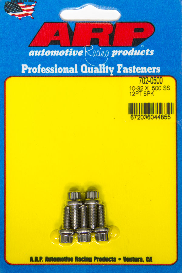 702-0500 10-32 x 0.5 in. 12 Point Stainless Steel Bolt Kit, Pack of 5