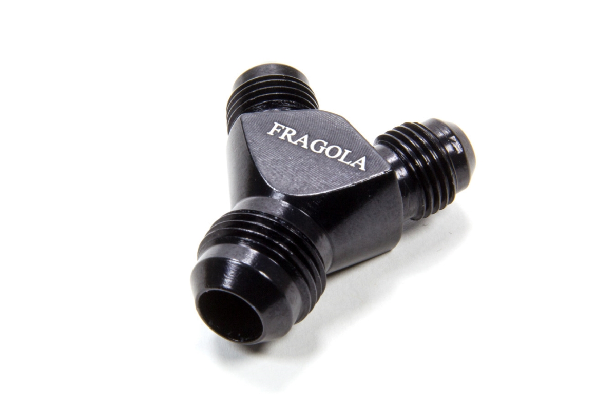 900609-BL 8 AN Y-Male Fitting with Dual 6 AN Outlets - Black