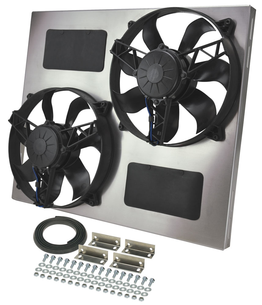 Picture of Derale 16835 19.75 x 23.75 in. Dual RAD Fan with Aluminum Shroud Assembly