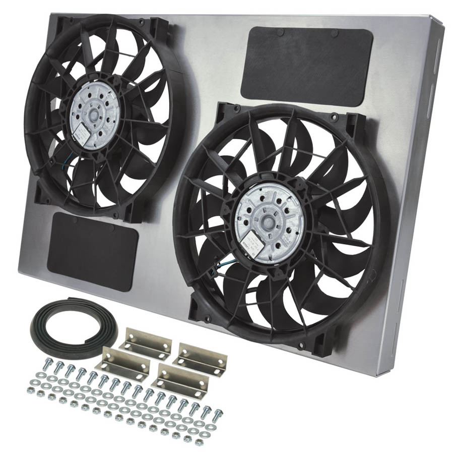 Picture of Derale 16837 18 x 27 in. Dual RAD Fan with Aluminum Shroud Assembly