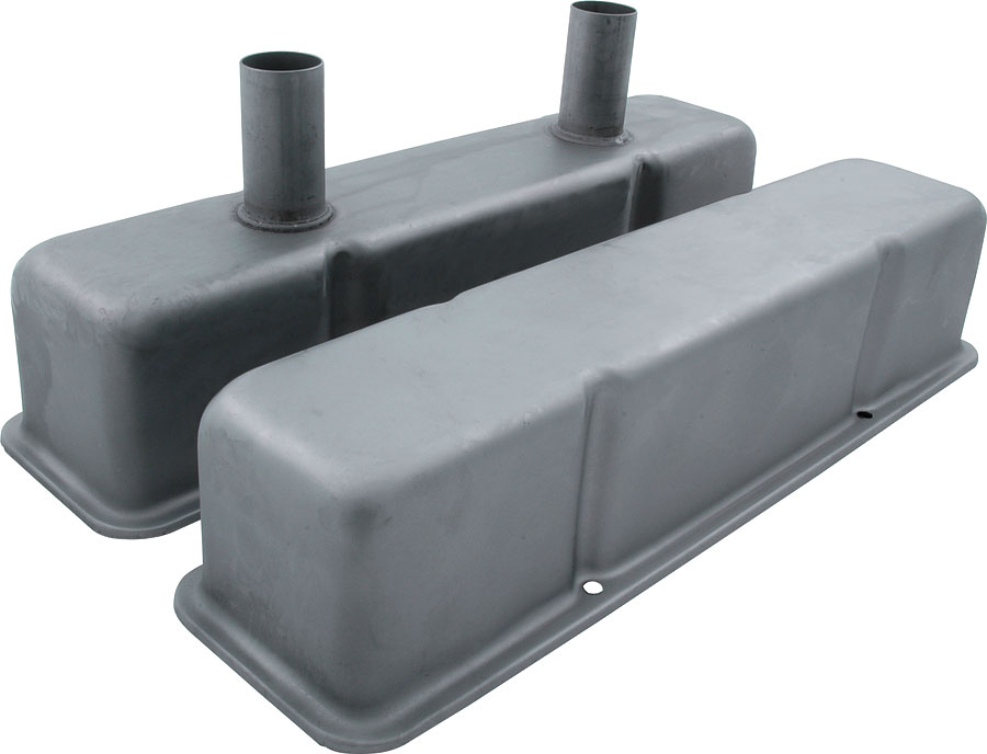 Steel Valve Covers with Tubes for Small Block Chevy - Raw