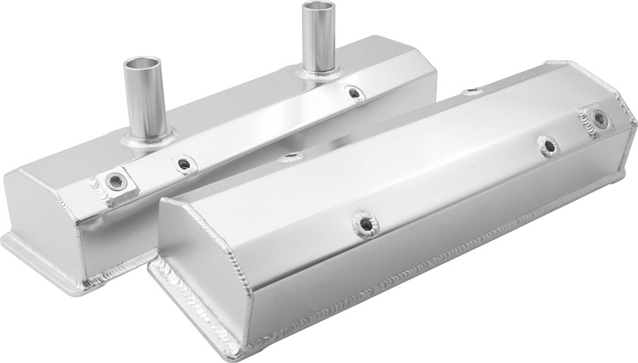 Fabricated Centerbolt Aluminum Valve Covers with Tubes for Small Block Chevy
