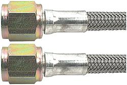 28 in. -4 & -4 Straight No.4 Braided Steel Brake Lines
