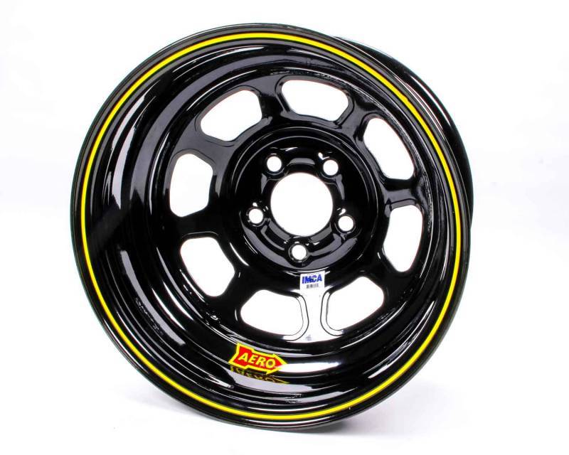 52-185020T3 52-Series Roll Formed IMCA Wheel - Black - 15 x 8 in. - 2 in. Backspace - 5 x 5 in. Bolt Pattern