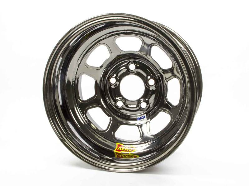 52-985020BLK 52-Series IMCA Rolled Wheel - Black Chrome - 15 x 8 in. - 5 x 5 in. Bolt Circle - 2 in. Back Spacing - 19 lbs