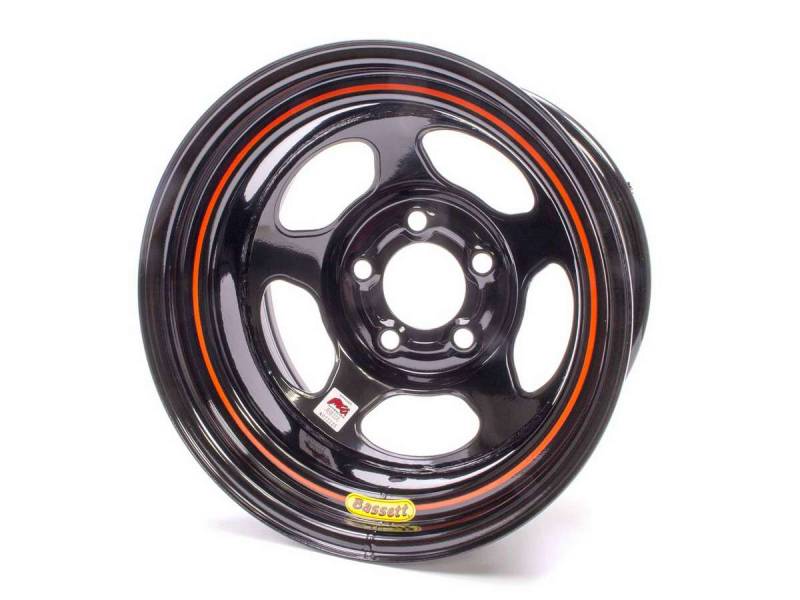 58AC4I IMCA Inertia Wheel - 15 x 8 in. - 5 x 4.75 in. Black - 4 in. Back Spacing - 19 lbs