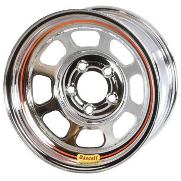 58D52EC D-Hole Lightweight Armor Edge Wheel - 15 x 8 in. - 5 x 5 in. Bolt Circle - Chrome - 2 in. Back Spacing - 19 lbs