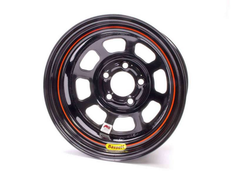58D52I IMCA D-Hole Wheel - 15 x 8 in. - 5 x 5 in. - Black - 2 in. Back Spacing - 19 lbs