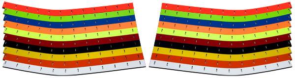 000-400-FO ABC Plastic Wear Strips Lower Nose - Fluorescent Orange, Set of 2