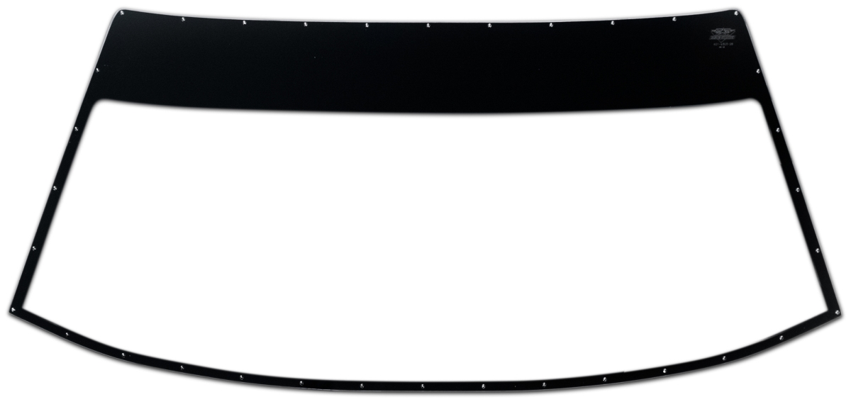 601-6303-2B 0.125 in. Mar-Resistant Windshield Flat Windshield with Blackout Border for 1981-1988 Chevrolet Monte Carlo