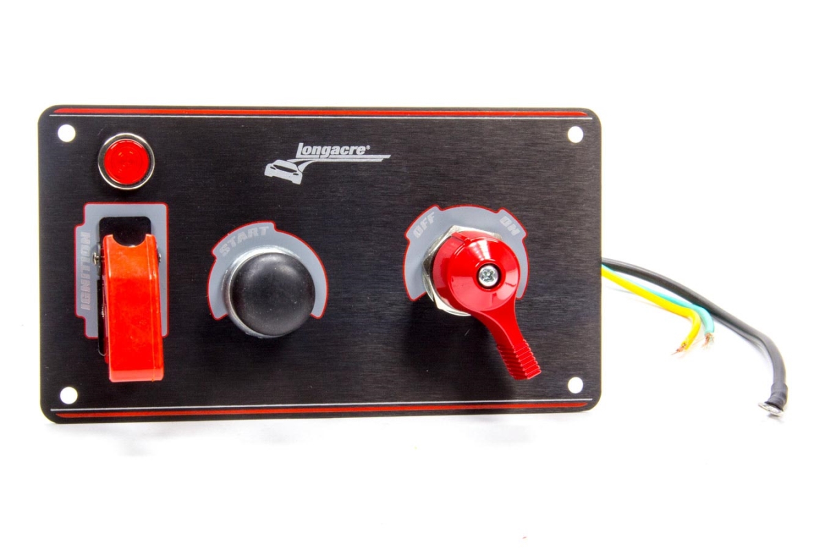 52-44871 6.62 x 3.62 in. Flip-up Start, Ignition Panel with Pilot Light & Battery Disconnect, Black Anodized