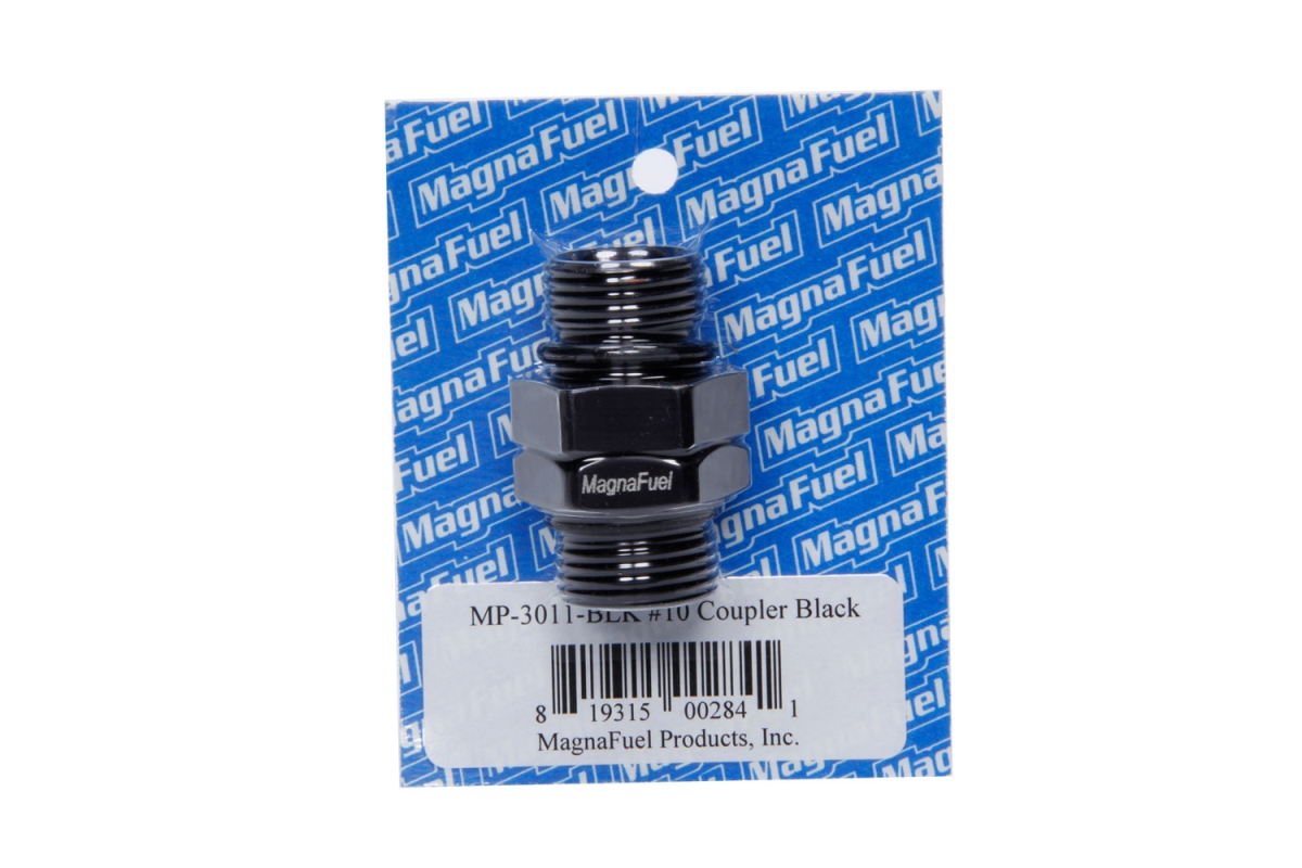 MP-3011-BLK -10 AN Straight to -10 AN Straight Coupler Fitting, Black