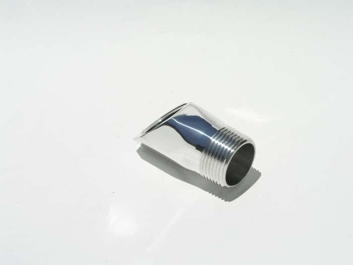 WP1045U 2.7 x 1 in. 45 deg Engine Coolant AN to Pipe Fitting Adapter, Polished