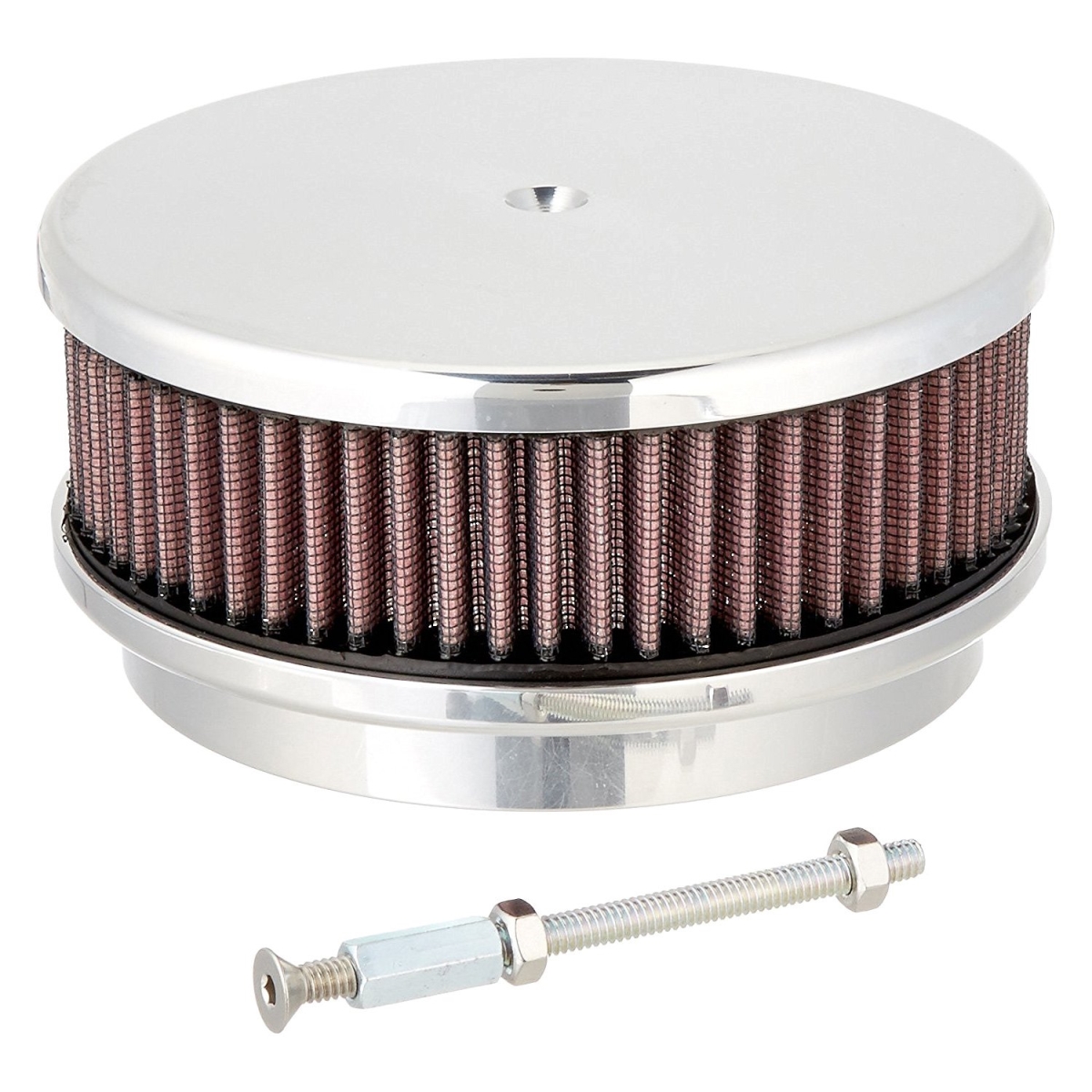 15129 6.37 in. Round Polished Air Cleaner