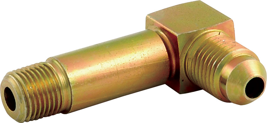 Picture of Allstar Performance ALL50021 -4 AN to 0.125 NPT 90 deg Tall Adapter Fitting&#44; Gold & Zinc Plated