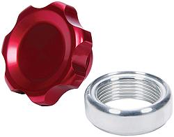 Red Anodized Filler Cap with Weld-In Aluminum Bung, Small
