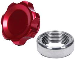 ALL36168 Red Anodized Filler Cap with Weld-In Steel Bung, Small