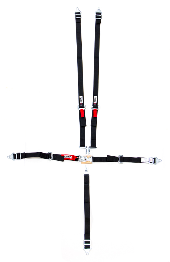 Picture of Crow Enterprizes 11184A 5 Points Junior Harness System Pull Up Lap Belt&#44; Black