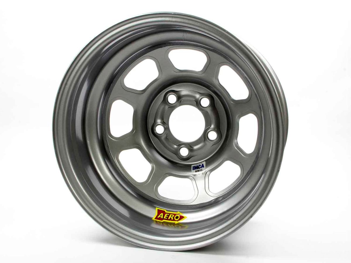 52-085020 52 Series 2 in. Back Spacing IMCA Rolled Wheel, Silver, 15 x 8 in.