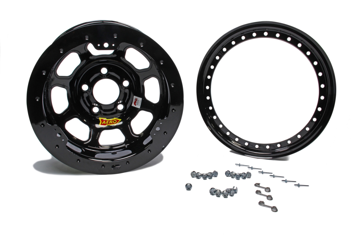 53-185020-BLKRING 53 Series 2 in. Backspace Roll Formed Beadlock Wheel, Black - 15 x 8 in.