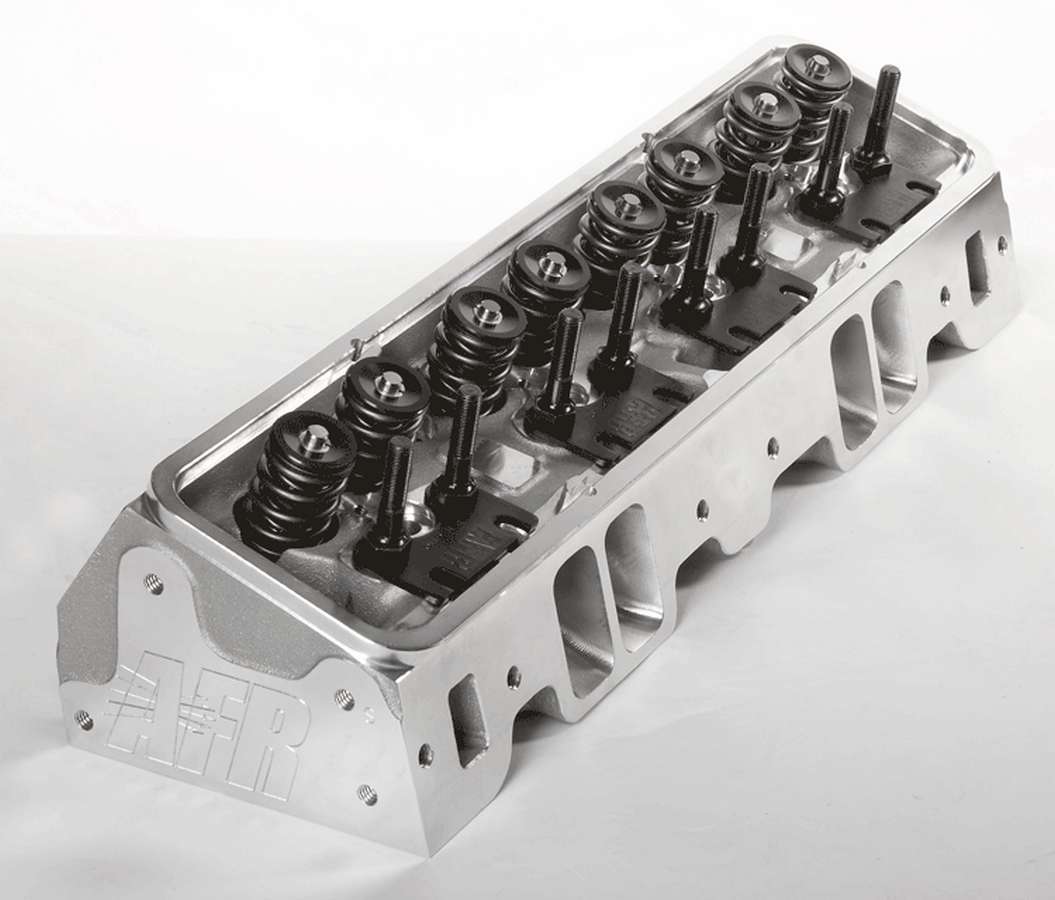 1121 227 CC Eliminator Race Aluminum Cylinder Heads Angled Plug, Small Block Chevrolet