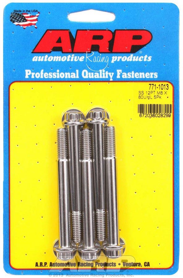 771-1013 Stainless Steel Bolt Kit, 12-point - 8 mm x 1.25 x 80