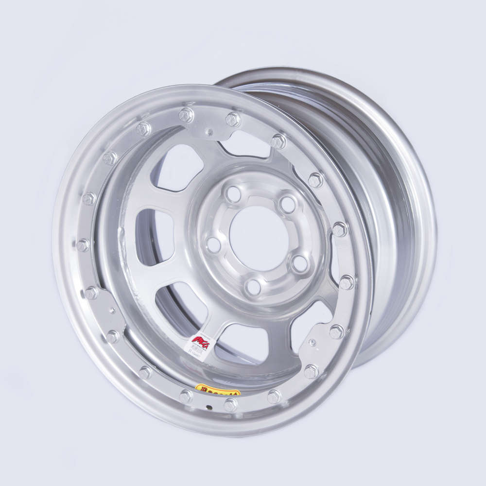 58D52ISLK 15 x 8 in. D-Hole Beadlock Wheel, 2 in. Backspace, 5 x 5 in. Bolt Pattern - Silver Powder Coat