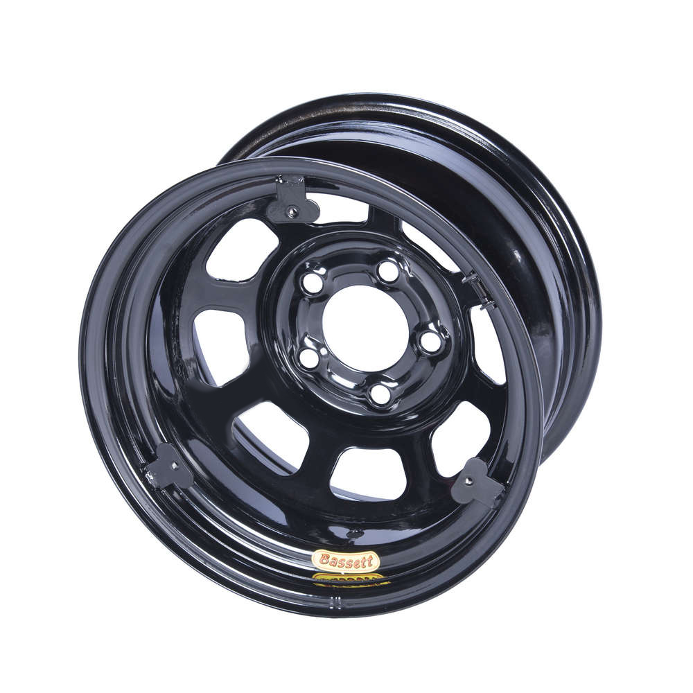 58D53IRING 15 x 8 in. D-Hole Wheel, 3 in. Backspace, 5 x 5 in. Bolt Pattern - Black Powder Coat