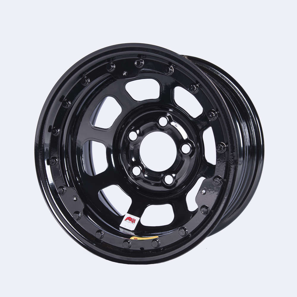 58DC3ILK 15 x 8 in. D-Hole Beadlock Wheel, 3 in. Backspace, 5 x 4.75 in. Bolt Pattern - Black Powder Coat