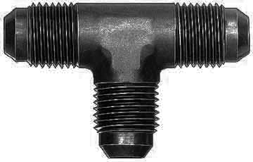FCM5061 4 AN Flare End Union Tee Adapter Fitting, Black