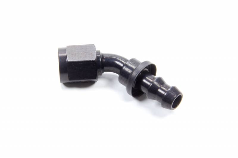 FCL1522 6 AN 45 deg Socketless Hose End, Black