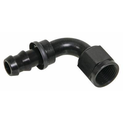 FCL1532 6 AN 90 deg Socketless Hose End, Black