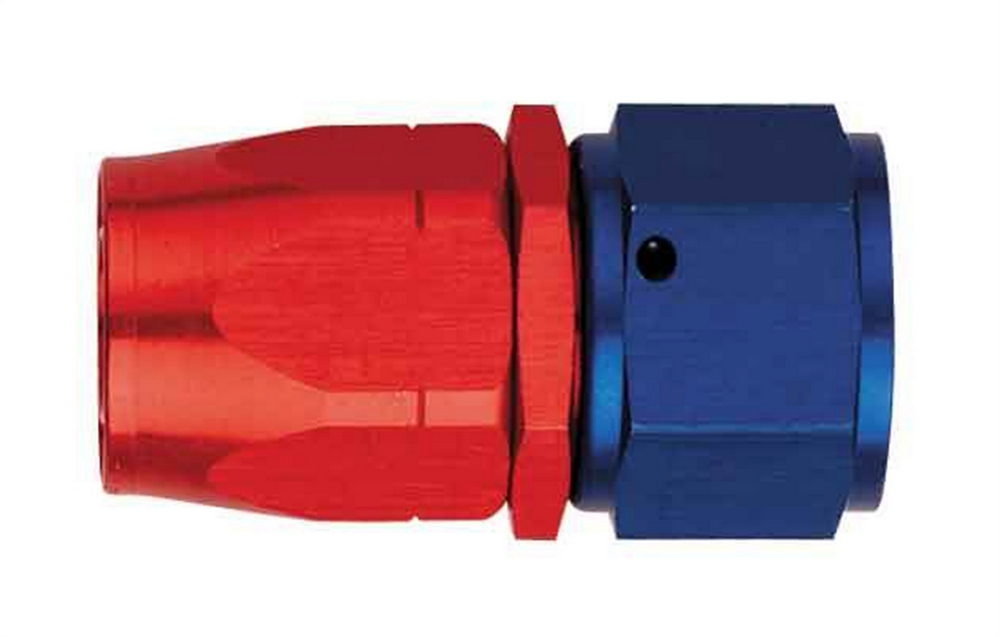 FBM1015 12 AN Straight Hose End, Red & Blue Anodized