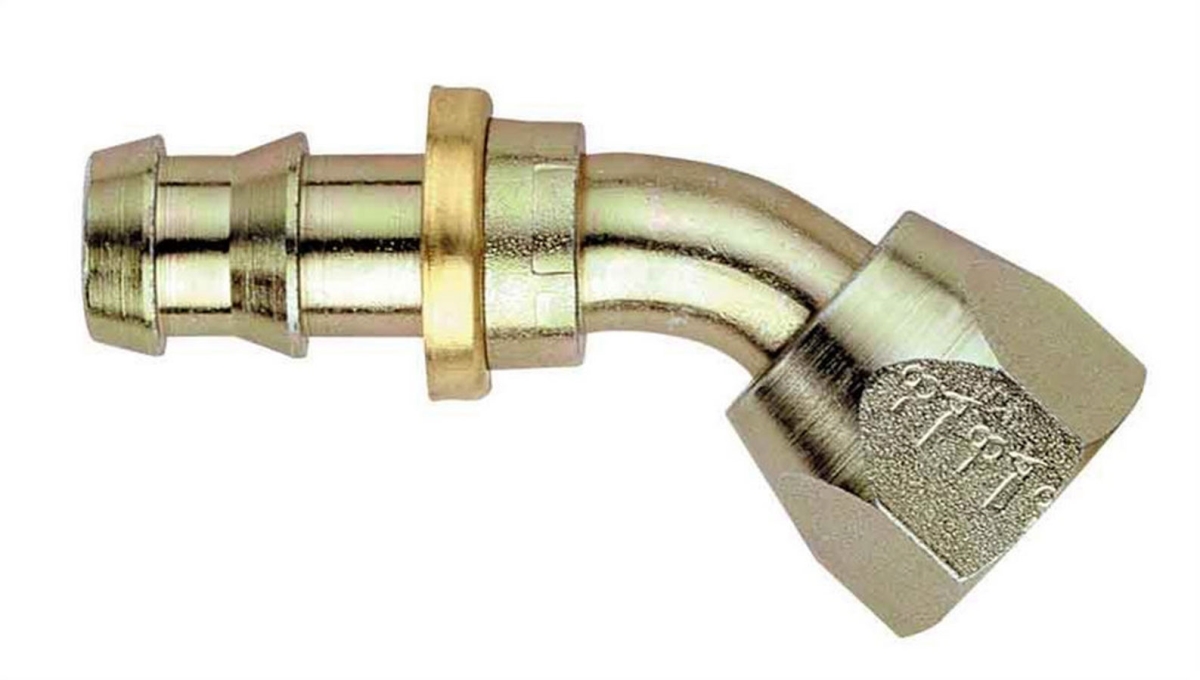 FBM1438 4 AN 45 deg Elbow Swivel Hose End Fitting, Natural