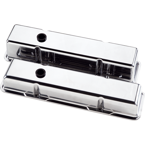 95229 Valve Cover with Small Block Chevy Plain Polished - Tall