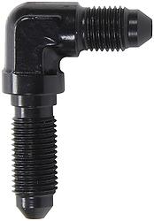 90 deg Bulkhead -3 AN Male to 3 AN Male, Black