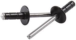 Medium Head Multi-Grip Rivet with Aluminum Mandrel, Black - Pack of 250