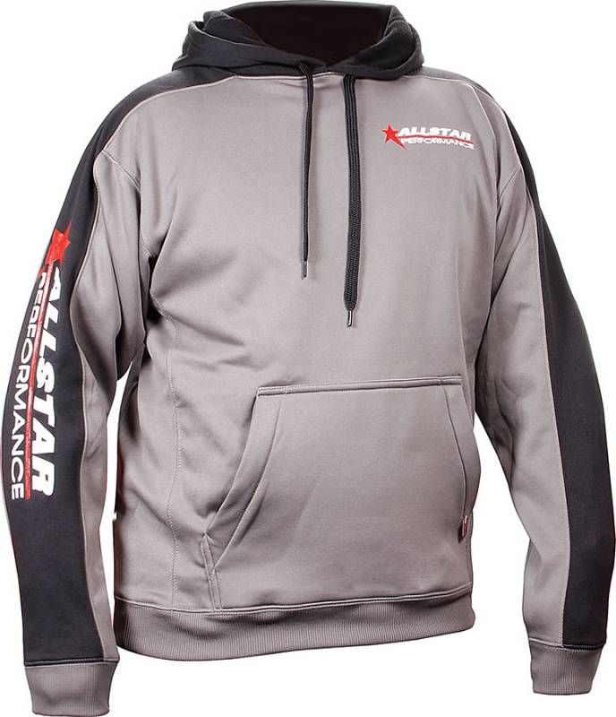 Hooded Sweatshirt, Silver & Black - 3XL
