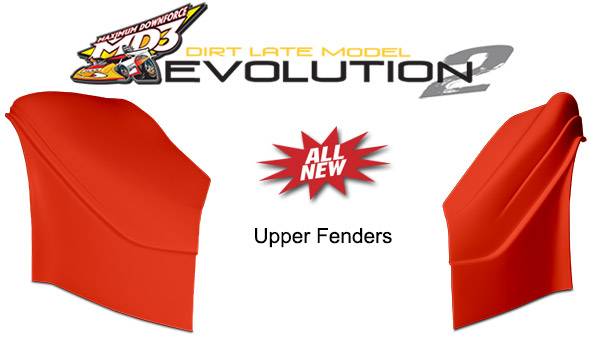 32004-23251-YR MD3 Evolution 2 Dirt Late Model Upper Fender - Yellow Right