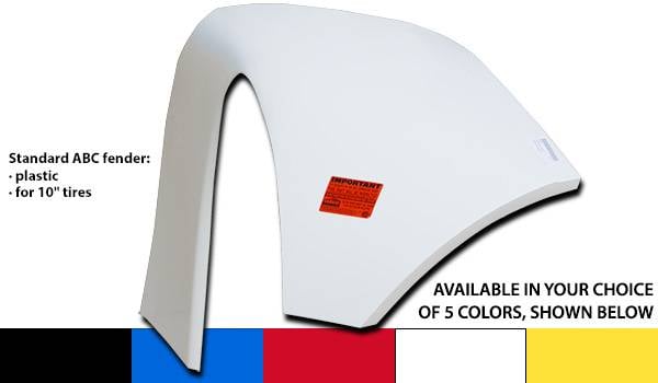 663-240-WL ABC Ultraglass Fender - for 10 in. Left Tires - White