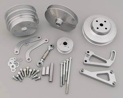 22031-09 Small Block Chevy Serpentine Conversion Silver Kit