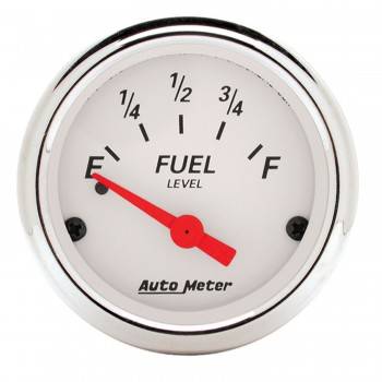 Picture of Auto Meter 1318 2.06 in. Artic White Fuel Gauge - 0-30 Ohms
