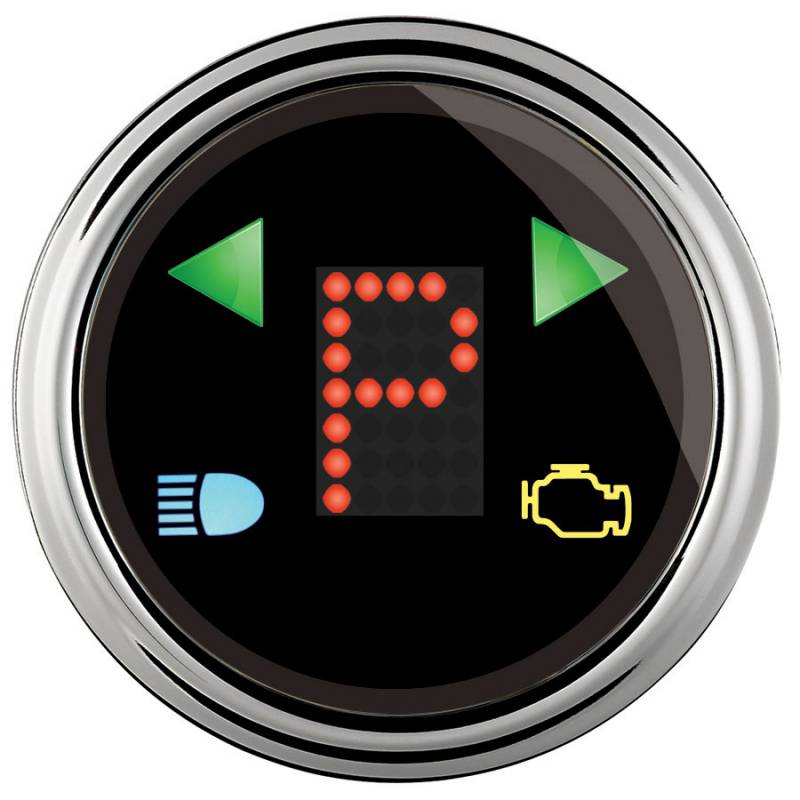 Picture of Auto Meter 1460 2.06 in. Gauge - PRNDL Plus Black Face & Chrome Bezel