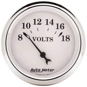Picture of Auto Meter 1692 Old Tyme White Voltmeter Gauge - 2.06 in.