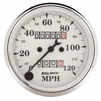 1693 Old Tyme White Mechanical Speedometer - 3.12 in.