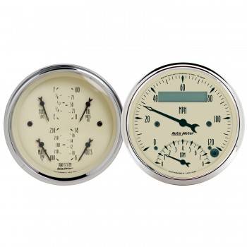 Picture of Auto Meter 1820 Antique Beige Quad Gauge Tachometer Speedometer Kit - 3.37 in.